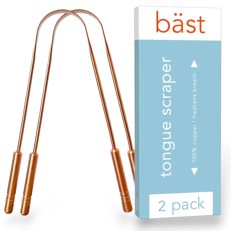 [Australia] - Tongue Scraper ‚Ä¢ 100% Copper (2 Pack) Premium Tongue Cleaner ‚Ä¢ Improve Oral Health ‚Ä¢ Ayurvedic Cleaning Tool 2 Count (Pack of 2) 