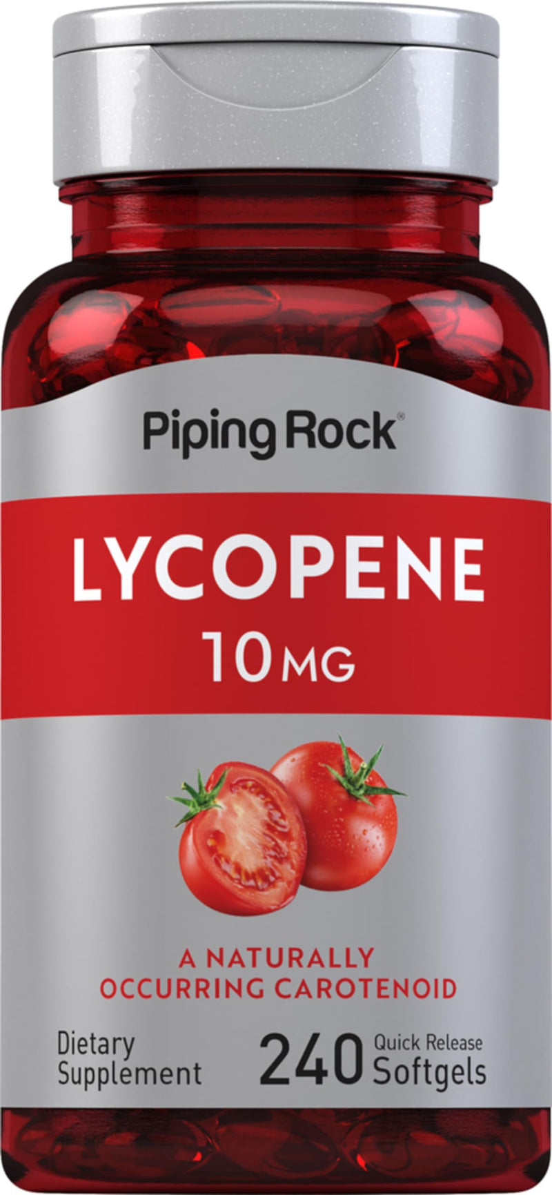 [Australia] - Piping Rock Lycopene 10mg | 240 Softgels | Non-GMO, Gluten Free Supplement 