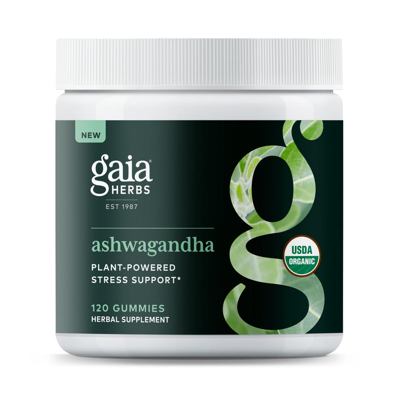 [Australia] - Gaia Herbs Organic Ashwagandha Gummies, Stress Support, Cinnamon, Ginger, Gluten Free, Vegan, 120 Count 120 Count (Pack of 1) 