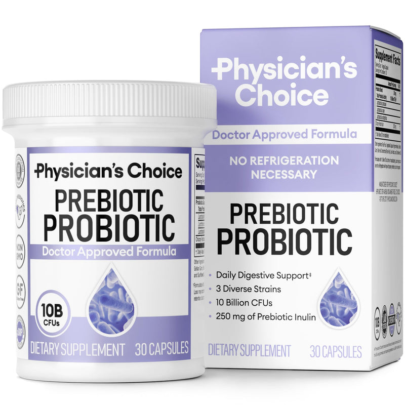 [Australia] - Physician's CHOICE Prebiotic-Probiotic - Multi-Strain Probiotics & Synergistic Prebiotics -Designed for Digestive Health, Supporting Gut Microbiome - Powerful PrePro for Gut Health - for Women & Men 30 Count (Pack of 1) 