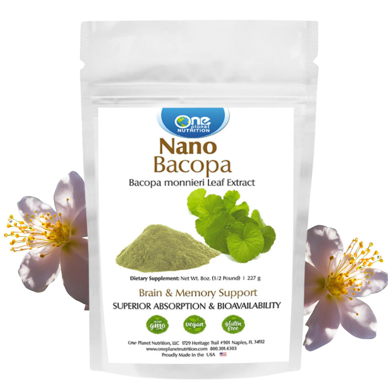 [Australia] - Nano Bacopa Powder 8 oz (227 Servings), Bacopa monnieri Extract, Nano for Easy Absorption, Enhances Memory & Focus, Excipient-Free, Non-GMO, Vegan, Gluten-Free 