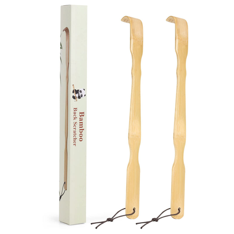 [Australia] - 2 Pack Wooden Bamboo Back Scratcher, 17 Inch Long Handle Back Scratchers for Adults Men Women, with Beautiful Gift Packaging 