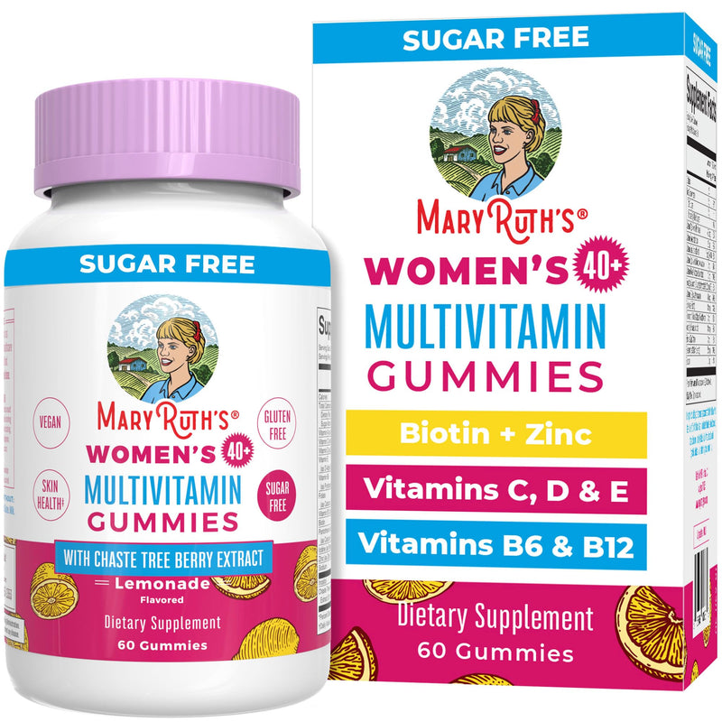 MaryRuth's Multivitamin for Women 40+ | Sugar Free | Vegan Womens Vitamins | Immune Support | Daily Women's Multivitamin + Chasteberry | Hair, Skin and Nail Gummy Vitamins for Women | 60 Count | Sugar Free, 60 Count, Immune Support