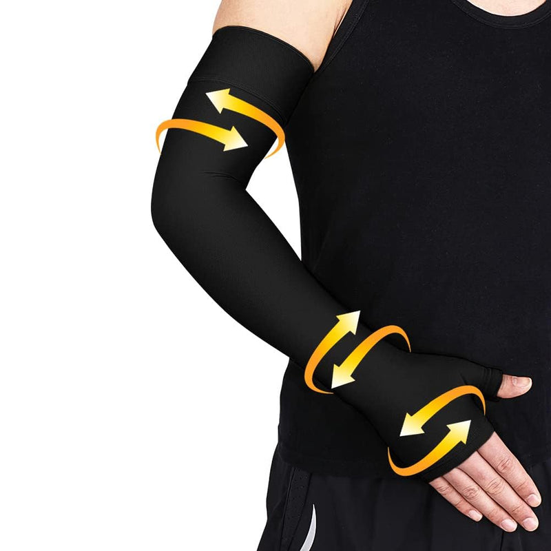 [Australia] - Beister Lymphedema Medical Compression Arm Sleeve with Gauntlet for Men & Women (Single), 20-30 mmHg Full Arm Support. Black Medium 