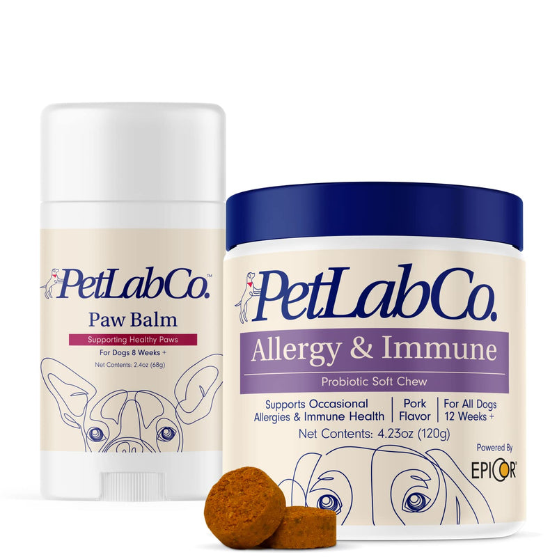 PetLab Co – Paw Bundle: Specialized Dog Probiotic to Support with Occasional Allergies & Healthy Gut Microbiome 30 Count & Dog Paw Balm to Support Occasionally Dry Paws 2.4 Ounces - PawsPlanet Australia