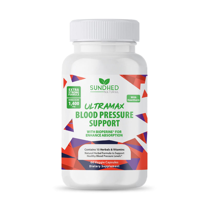 [Australia] - Sundhed Natrual UltraMax Blood Pressure with Bioperine for Enhanced Absorption, Hawthorn Berry Capsules - Multivitamin - 60 Capsules 