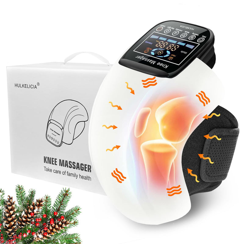 [Australia] - Knee Massager, Cordless Massager with Heat and Compression LED Screen Wearable Infrared Vibration Rechargeable Electronic Massage for Joint Pain Injury Swelling Stiffness, 1.0 Count 