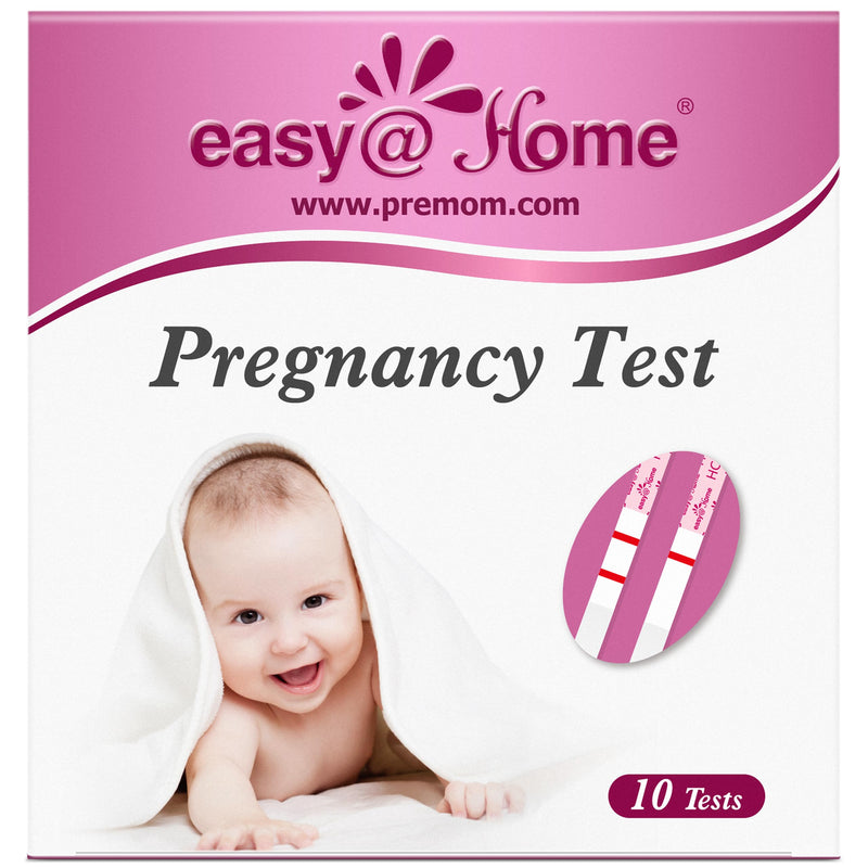 easy@Home 10 Pack hCG Pregnancy Test Strips, Early Detection | Home pregnancy tests with 10 individually sealed hCG strips and easy-to-read results for convenient testing. 10 Count (Pack of 1)
