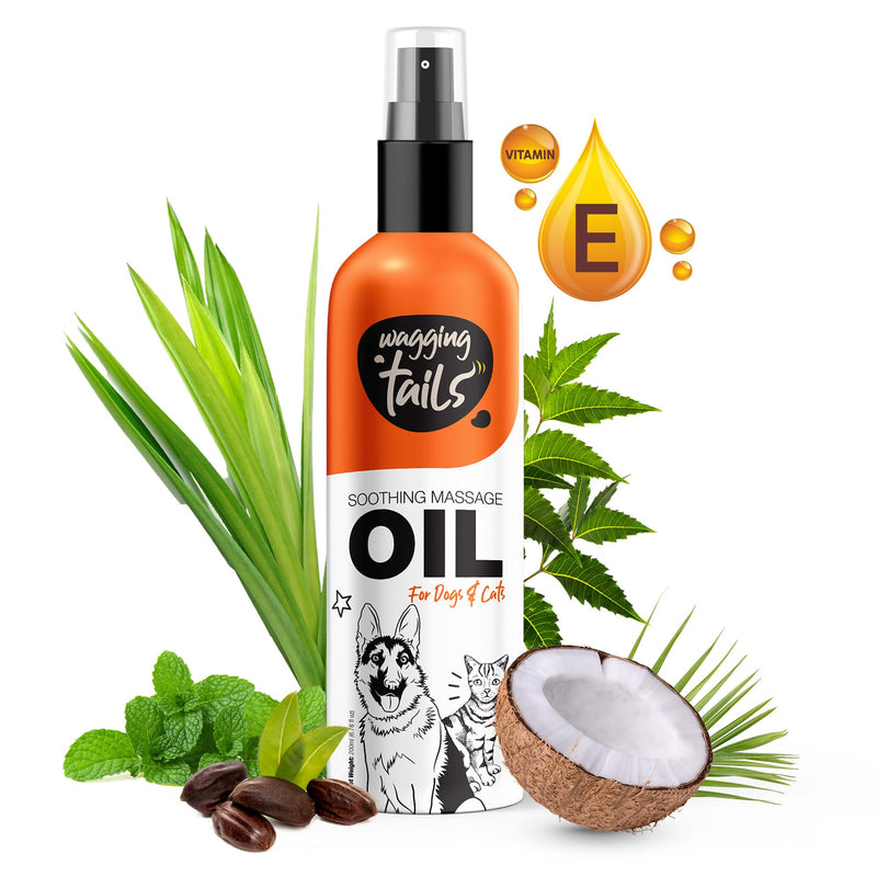 Wagging Tails 6-in-1 Soothing Oil 6.76 fl oz for Dogs | All Natural Ingredients Coconut Oil and Vitamin E Help Control Hair Fall & Improve Coat Shine and Softness Pack Of 1 - PawsPlanet Australia