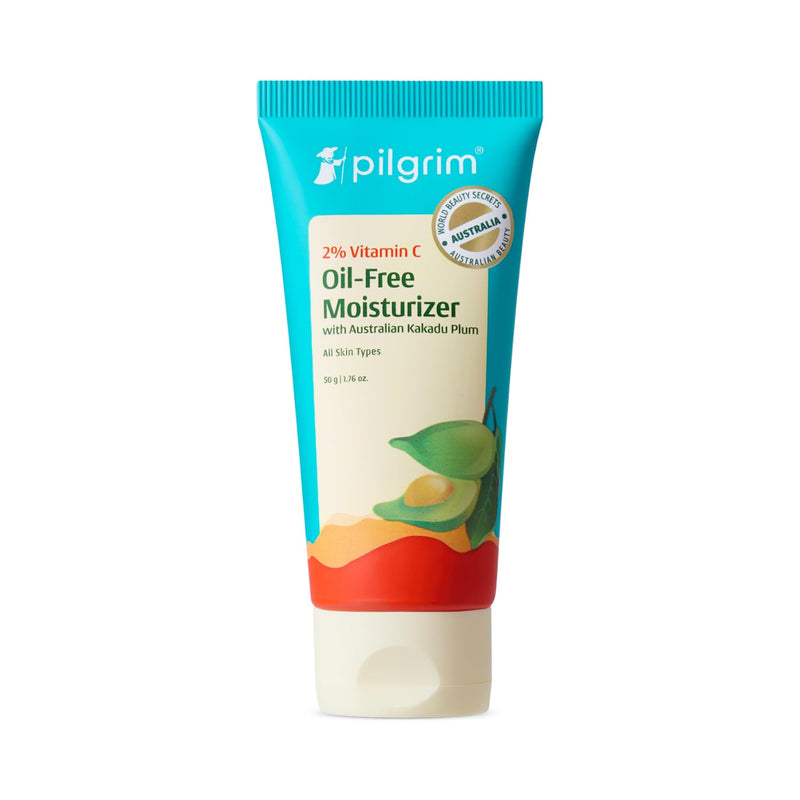 Pilgrim 2% Vitamin C Oil-Free Moisturizer with Australian Kakadu Plum | Lightweight Hydrating Face Cream for Oily & Combination Skin | Non-Greasy Daily Use | 1.76 Oz (50g)