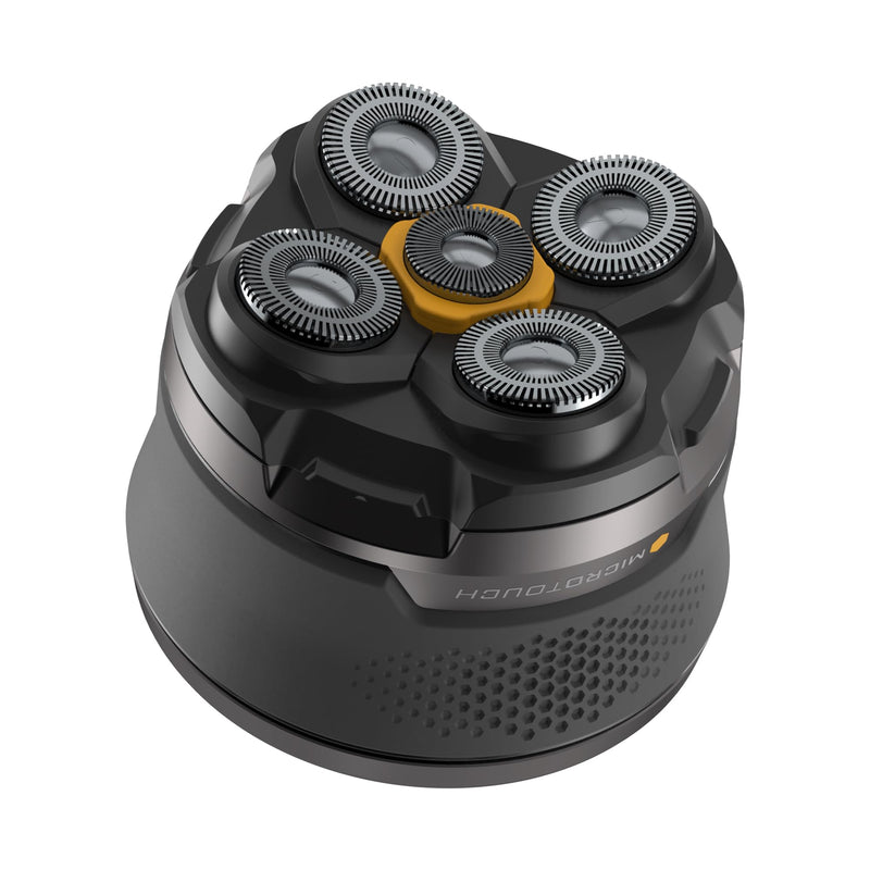 [Australia] - Microtouch Titanium Electric Head Shaver - Rechargeable Head and Face Shaver for Men, Cordless Razor, Hypoallergenic Wet/Dry Shaving, Precision Head Trimmer, Lithium Power, Battery Powered 
