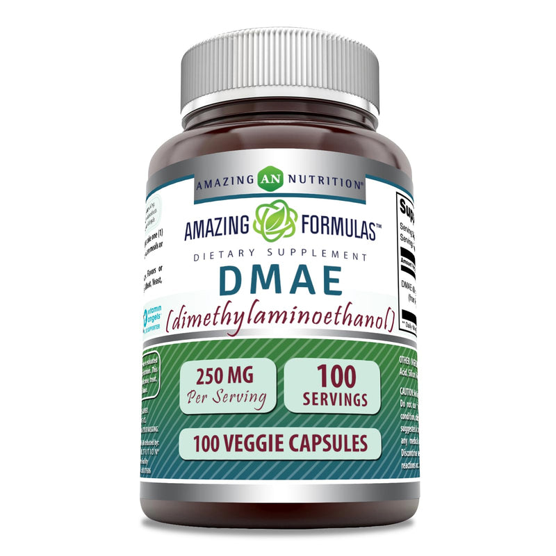 [Australia] - Amazing Formulas DMAE (Dimethylaminoethanol) Supplement | 250 Mg Per Serving | 100 Veggie Capsules | Non-GMO | Gluten Free | Made in USA 