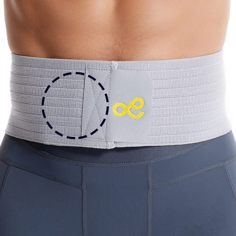 [Australia] - Umbilical Hernia Belt for Men and Women - Abdominal Support Binder with Compression Pad - Navel Ventral Epigastric Incisional and Belly Button Hernias Surgery Prevention Aid L 