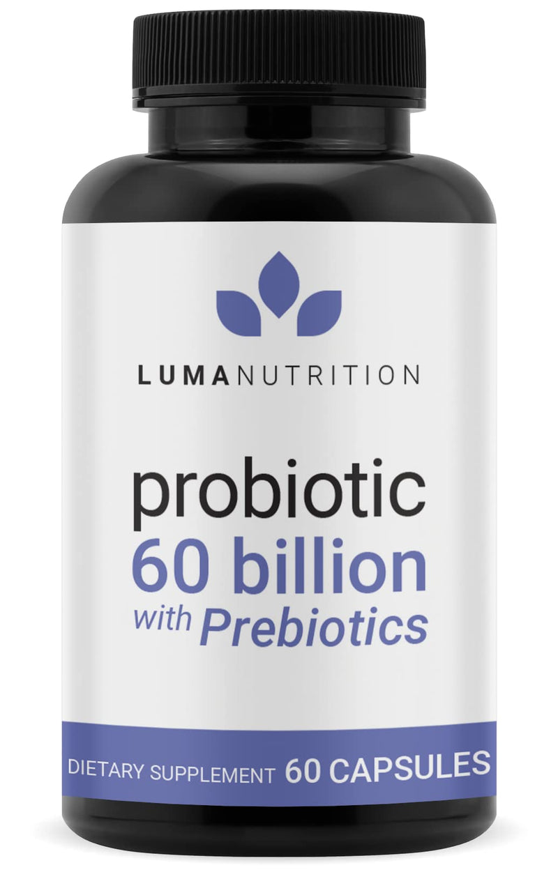 [Australia] - Luma Nutrition Probiotics 60 Billion CFU with Prebiotics - Probiotics for Women - Probiotics for Men - Formulated for Digestive Health - 60 Capsules 