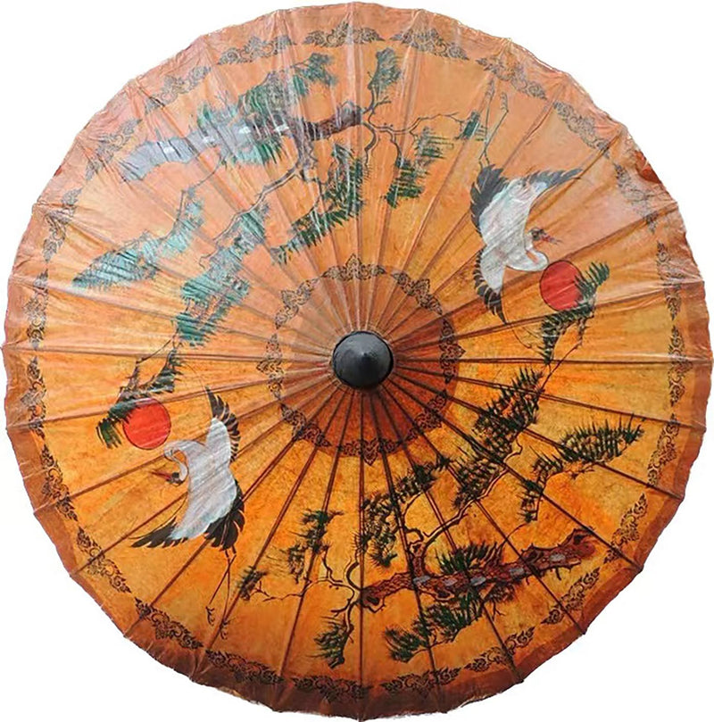 Chinese Japanese Handmade Parasol Umbrella,Asian Decoration DIY Art Dance Classical Umbrella for Wedding Parties Photography Costumes Cosplay(1 PCS) umbrella Fairy Crane 33.5" Oiled Umbrella