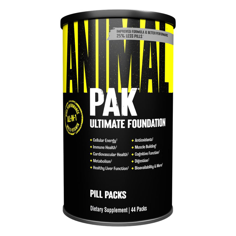 [Australia] - Animal Pak - Convenient Multivitamin for Men & Women Daily All-in-One Vitamin & Supplement Pack - Zinc, Vitamins C, B, D, Amino Acids, and Immune Support - Sports Nutrition Performance - 44 Count 44 Count (Pack of 1) 