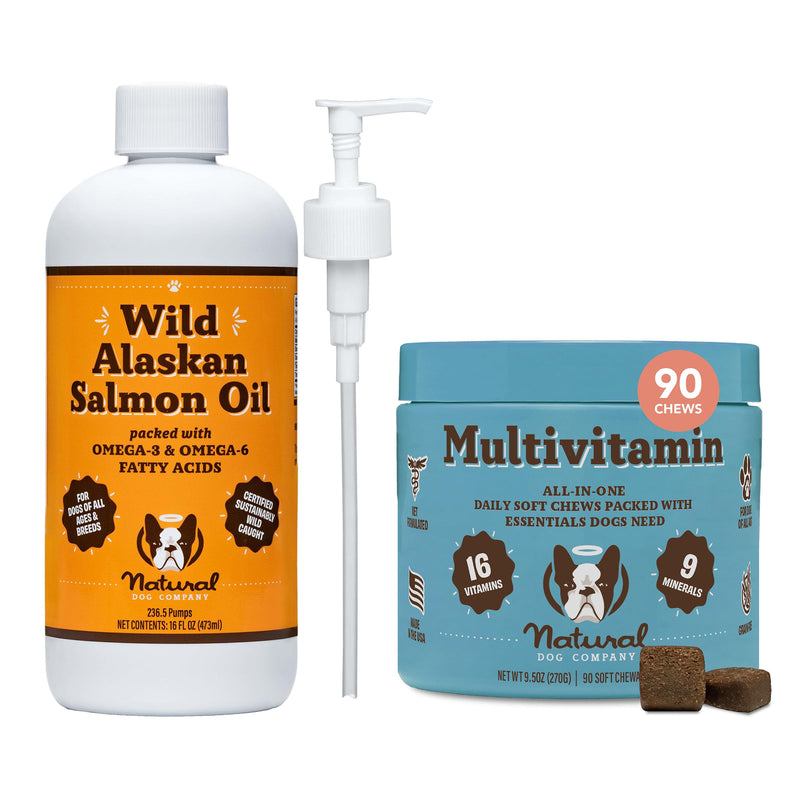 Natural Dog Company Wellness Bundle for Dogs, Salmon Oil for Dogs, multivitamin and Supplement, Itch Relief for Dogs - PawsPlanet Australia