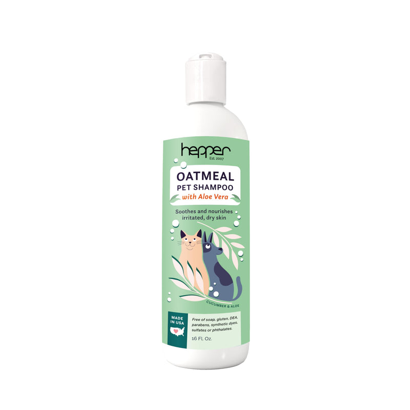 Hepper Oatmeal Shampoo for Dogs, Cats and Other Pets - All Natural Pet Shampoo: No Dog Soap, Cat Soap or Pet Soap - Dog Shampoo Sensitive Skin, Dog Dry Skin, Dog Itchy Skin Treatment -Cucumber & Aloe - PawsPlanet Australia