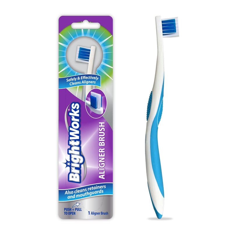 [Australia] - BrightWorks Aligner Brush (3 Pack) Safely and Effectively Cleans Aligners, Retainers, Mouth Guards, and Night Guards. Easy to Use and Safe for Most Dental Appliances. 