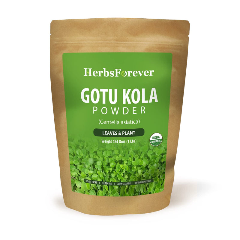 [Australia] - Gotu Kola Powder – Centella asiatica – Reducing Stress – Enhance Memory & Focus – Non GMO, Organic, Vegan – 454 Gms 