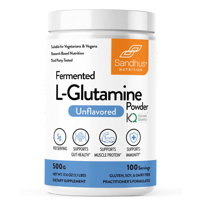 [Australia] - Sandhu's L-Glutamine Powder | 100 Servings, 500 Gram, 17.6 Oz., Large size, 3 months supply| Made in USA | Non-GMO, Amino Acid Supplement for Muscle Support and Gut Health 