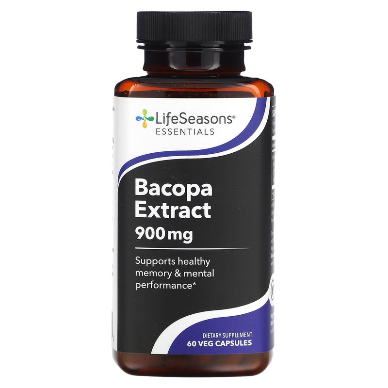 [Australia] - LifeSeasons Essentials - Bacopa Extract Supplement - Support Memory & Mental Focus - Promotes Healthy Stress Response - Boost Cognitive Function - 900mg Per Serving - 60 Capsules 