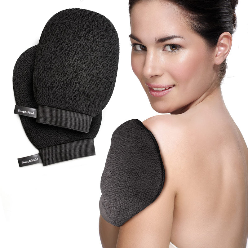 [Australia] - Korean Exfoliating Mitt for Remove Dead Skin. 2 Pack 100% Viscose Deep Exfoliating Gloves for Body Scrub, Keratosis Pilaris and Self Tanning. Easily Smooth Skin Surface. 2 Piece 