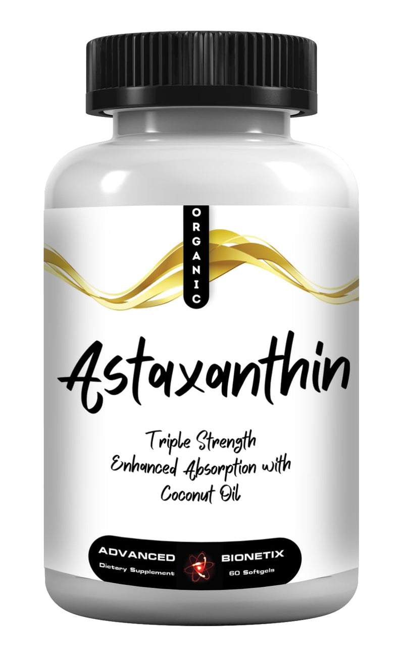 [Australia] - Triple Strength AstaQuil™ Astaxanthin 12mg High Bioavailability Formula, 60 Softgels Organic Coconut Oil for Enhanced Absorption. Powerful Antioxidant for Eye, Joint & Heart Health 1 