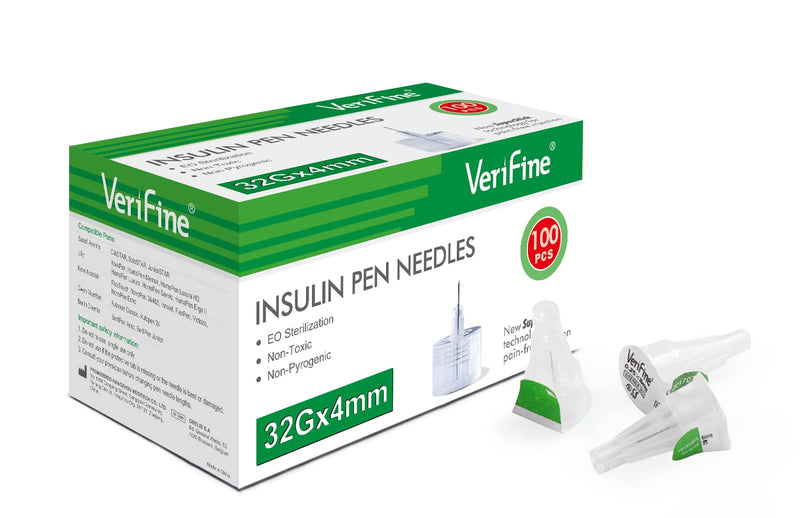 [Australia] - Insulin Pen Needles, 32G 4mm Ultra Fine Pen Needles for Insulin Injection, Compatible with Most Insulin Pens, 0.23mm x 4mm (5/32”) 100 Count 