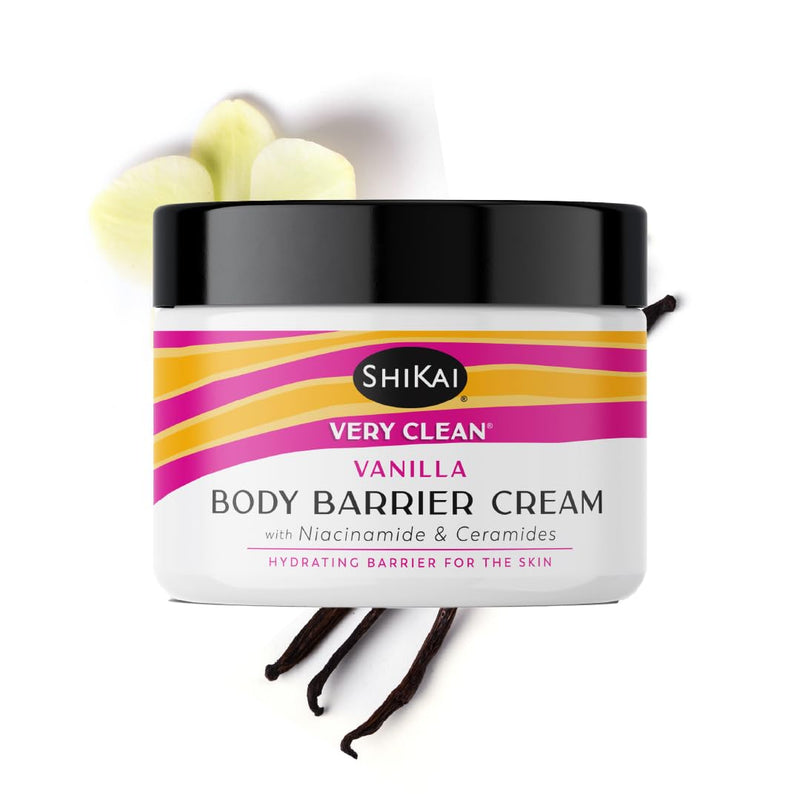 ShiKai Very Clean Moisturizing Body Barrier Cream (Vanilla, 4.5 oz) | Hydrating Barrier for the Skin | With Niacinamide, Ceramides, Shea Butter Vanilla