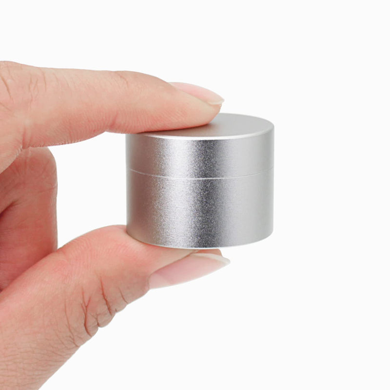 Portable Daily Pill Case, Heavy Duty Aluminium Alloy Round Pill Box, Waterproof Travel Pill Organizer, Pocket Purse Medicine Vitamin Holder EDC Container for Outdoor Camping Working Silvery Small