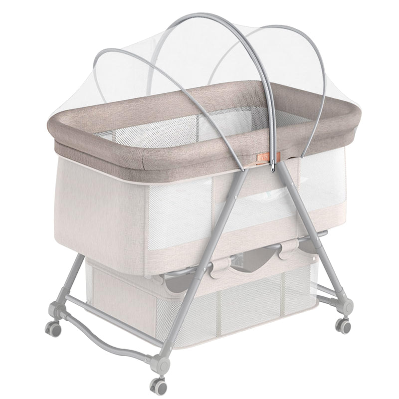 [Australia] - Bassinet Cover for Cats with Two-Way Zipper,Portable Bassinet Mosquito Net Cover,Mosquito Net to Keep Pets Out(White) White 