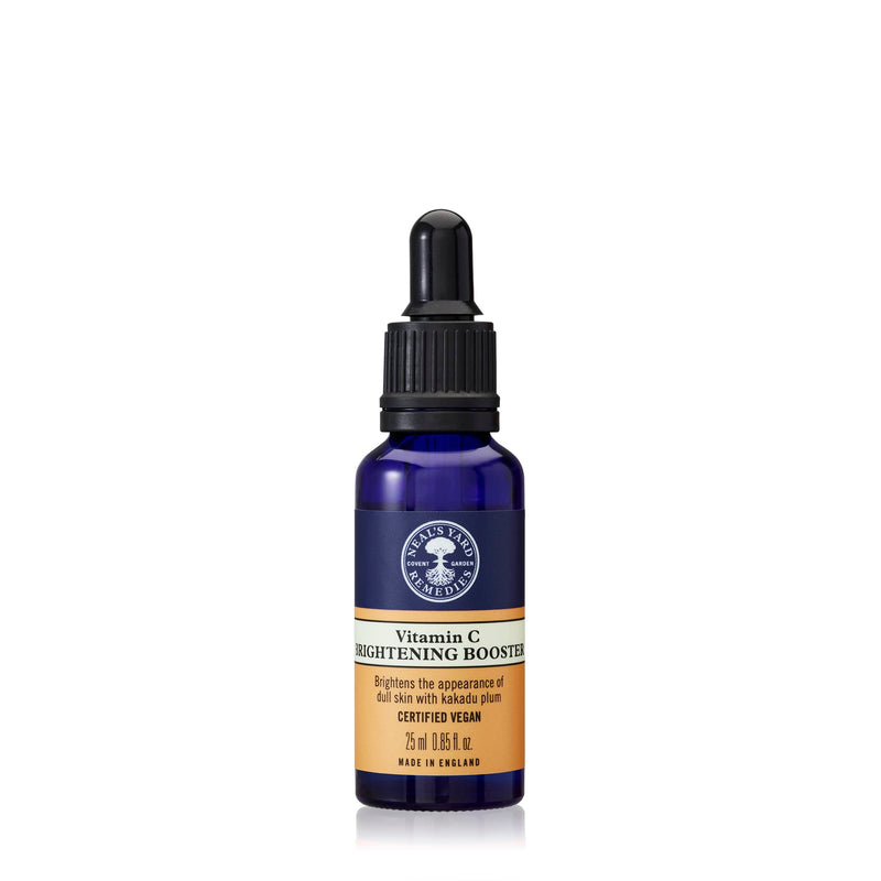 Neal's Yard Vitamin C Brightening Booster for Face with Kakadu Plum, Hydrating Hyaluronic Acid, Illuminates & Helps Even Skin Tone, Cruelty Free, 25mL Brightening Vitamin C