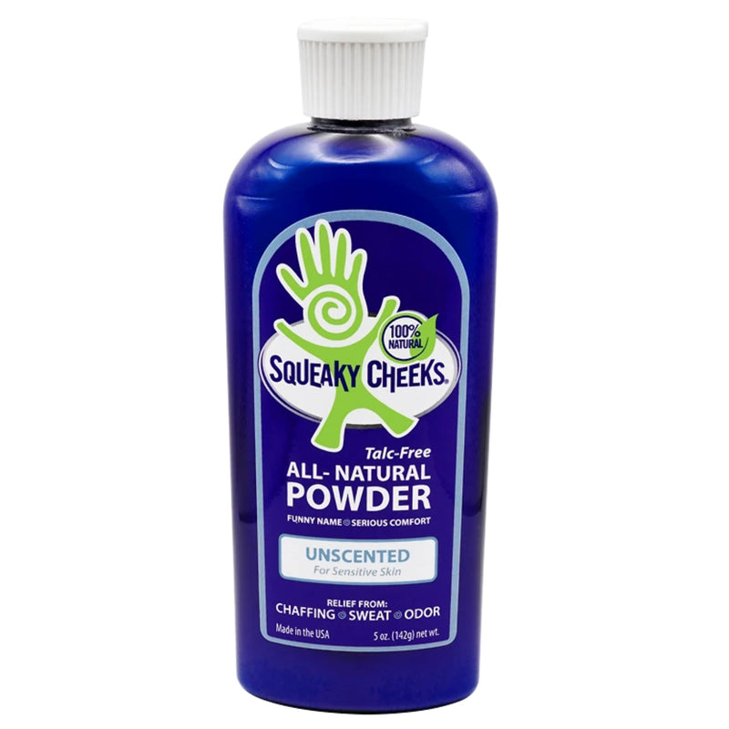 Squeaky Cheek Organic Talc-Free Unscented Dusting Powder (5oz) - Gentle, Nourishing, Fragrance-Free for Sensitive Skin