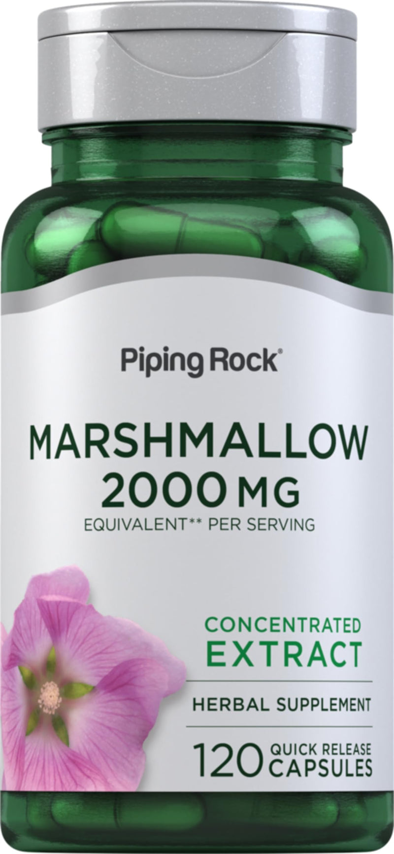 [Australia] - Piping Rock Marshmallow Root Capsules | 2000mg | 120 Count | Herbal Concentrated Extract Supplement | Non-GMO, Gluten Free Supplement 