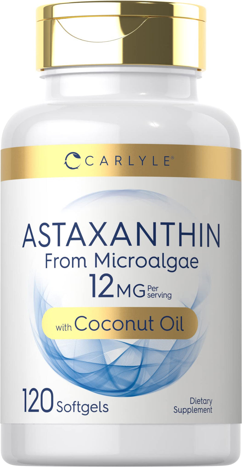 [Australia] - Carlyle Astaxanthin 12mg | 120 Softgels | Supplement from Microalgae | with Coconut Oil | Non-GMO & Gluten Free 