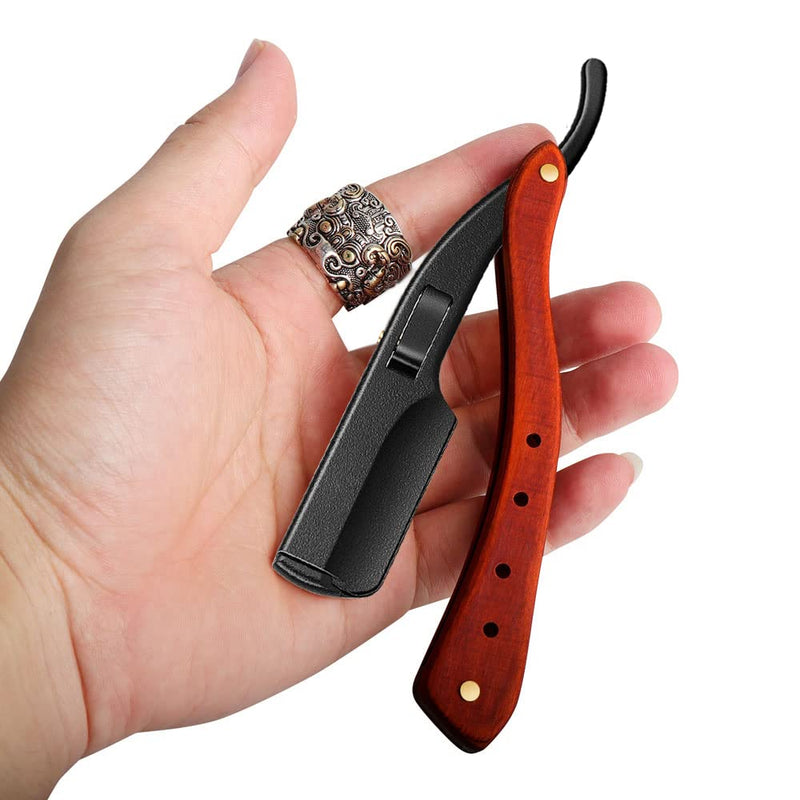 [Australia] - BB Professional Straight Razor Kit - 20 Double-Edged Stainless Steel Blades - Close Shaving Men's Manual Straight Razor - Black/Gold BB 