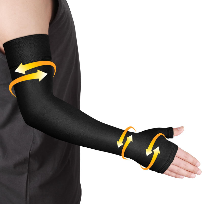 [Australia] - Ailaka Lymphedema Compression Arm SleeveÔºàSingleÔºâ with Gauntlet for Men Women, 20-30 mmHg Medical Compression Arm Sleeve Black XX-LargeÔºàSingleÔºâ 