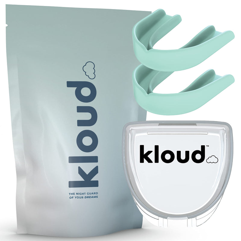 [Australia] - Kloud Night Guard - Mouth Guard for Clenching Teeth and Grinding Teeth, 2 Pack Custom Moldable Dental Mouth Guard Mint 