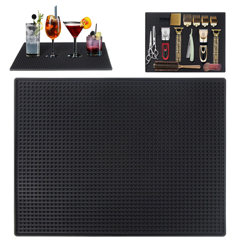 [Australia] - MoyRetty Bar Service Spills Mat, Barber Station Mat, 15.7x11.8 Inches, Professional Hair Stylist Clippers Accessories Supplies Tools, Salon and Barbershop Pads 