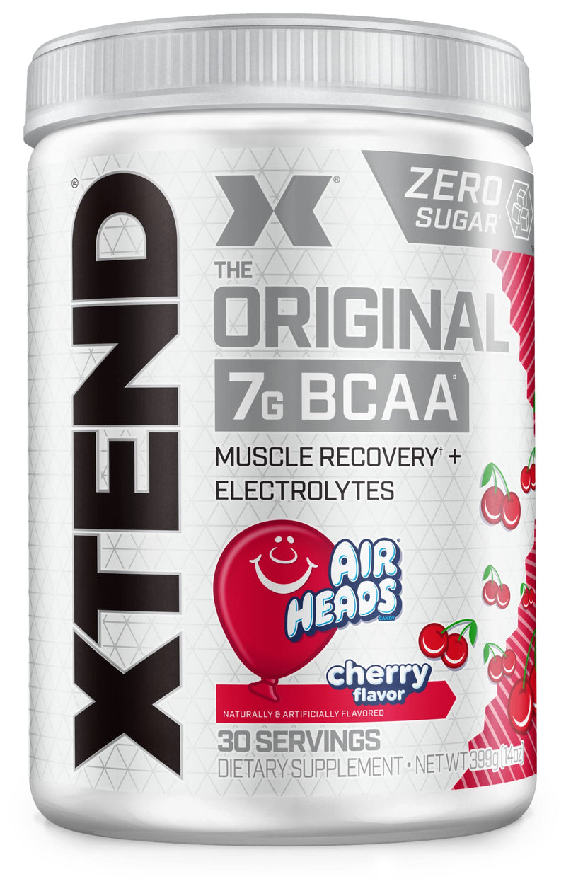 [Australia] - XTEND Original BCAA Powder Airheads Cherry | ZERO CARB, ZERO SUGAR - Post Workout Muscle Recovery Drink with Amino Acids - 7g BCAAs for Men & Women | 30 Servings, Airheads Cherry 30 Servings (Pack of 1) 