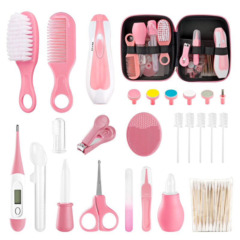 [Australia] - Baby Nail File-38 Pc Pink, Healthcare Grooming Kit Pink 38 in 1 Kit 