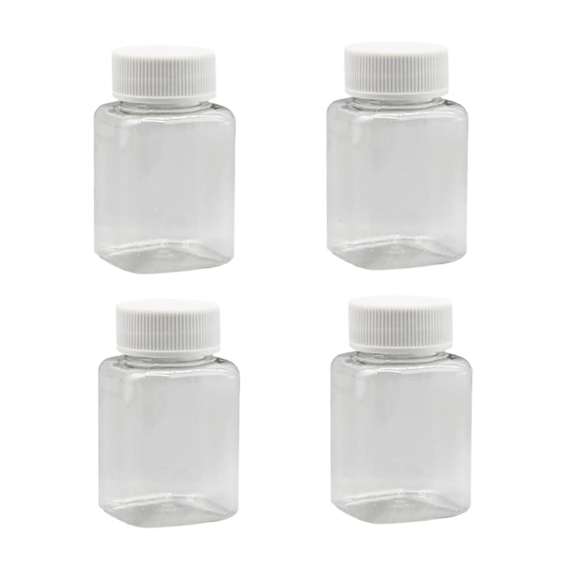 5 Pcs 80ml Empty Plastic Pill Bottles Clear Pill Dispenser Containers Solid Powder Storage Vials Square Liquid Sample Bottle for Crafts