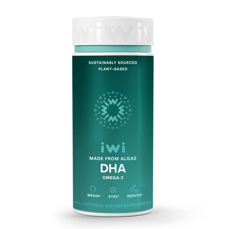 [Australia] - Iwi Life DHA Omega-3, 60 Softgels (30 Servings), Plant-Based Algae Omega 3, Brain, Eyes & Nervous System Support Dietary Supplement, Krill & Fish Oil Alternative, No Fishy Aftertaste 