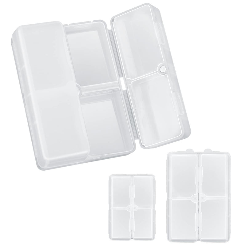FYY Travel Pill Organizer, Pill Box Medicine Case-2pcs Clear | Easy to Use, Privacy Protection,Magnetic Foldable Pill Case for Purse or Pocket to Hold Vitamins,Supplements,Medication,2 Pcs Large (1 Piece), Small (1 Piece)