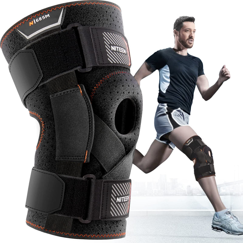 [Australia] - NITEEN Hinged Knee Brace for Knee Pain with Side Stabilizers Knee Braces for Women Men Adjustable Knee Pad for Meniscus Tear Plus Size Compression Patella Gel Pads Knee Support for ACL, MCL X-Large 