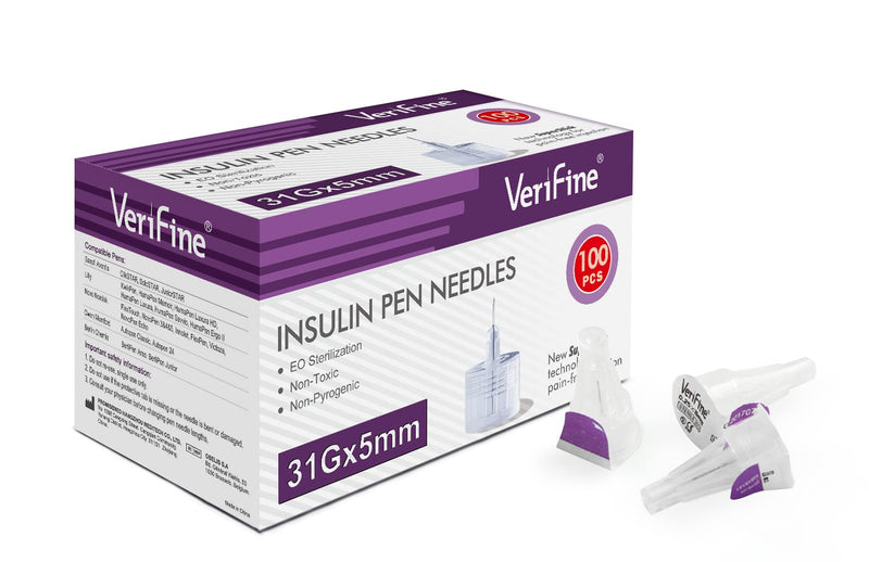 [Australia] - Insulin Pen Needles 31G 5mm, Ultra Fine Diatetic Needles for Insulin Injection, Compatible with Most Insulin Pen, 0.25mm x 5mm (5/32”) (100 Count) 
