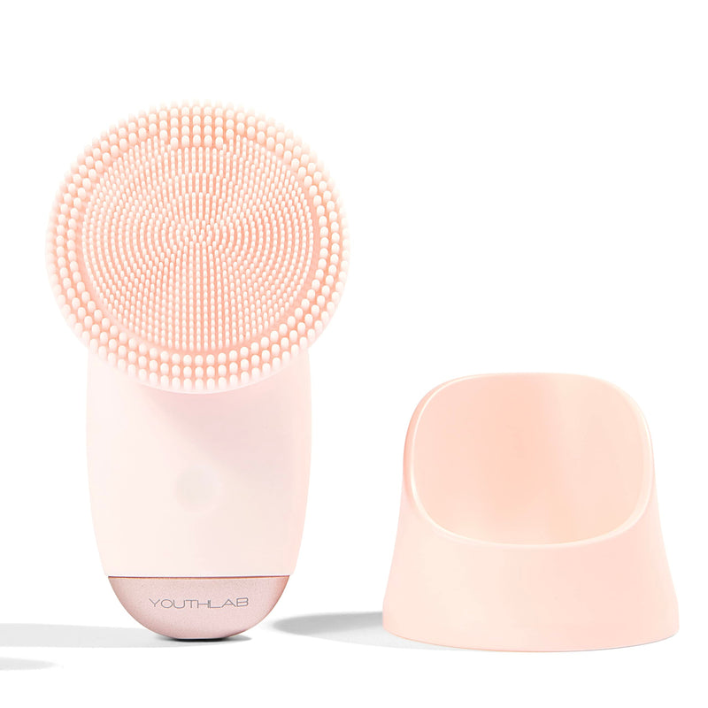 SoniGlow Silicone Facial Cleansing Brush – Electric Vibrating Skincare Scrubber Tool for Deep Pore Cleansing, Gentle Massage, Makeup Removal, Waterproof and Rechargeable (Pink) Pink