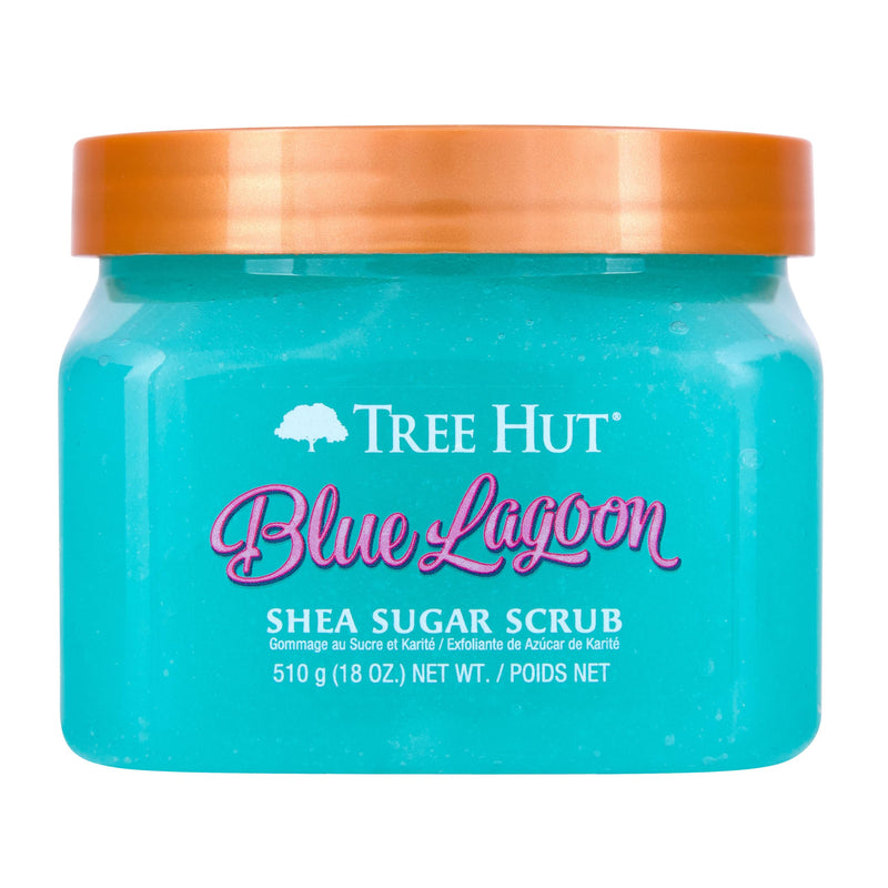 [Australia] - Tree Hut Shea Sugar Scrub, Exfoliating, Hydrating & Moisturizing Body Scrub with Shea Butter & Nourishing Essential Oils, Smooth & Soften Skin, Refreshing Skincare Essential, 18 oz Blue Lagoon 