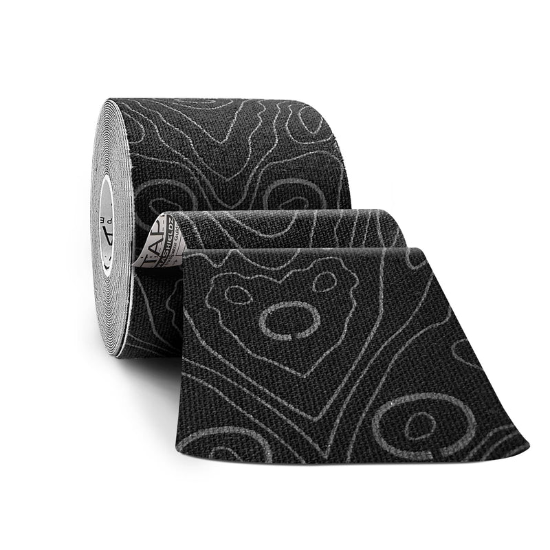 [Australia] - OK Tape Original Cotton Elastic Kinesiology Therapeutic Athletic Tape - 2inch x Long Roll Strips - Latex Free, Breathable, Pro for Physical Therapy Sports Athletes(Black+Black) 1 Roll Black 